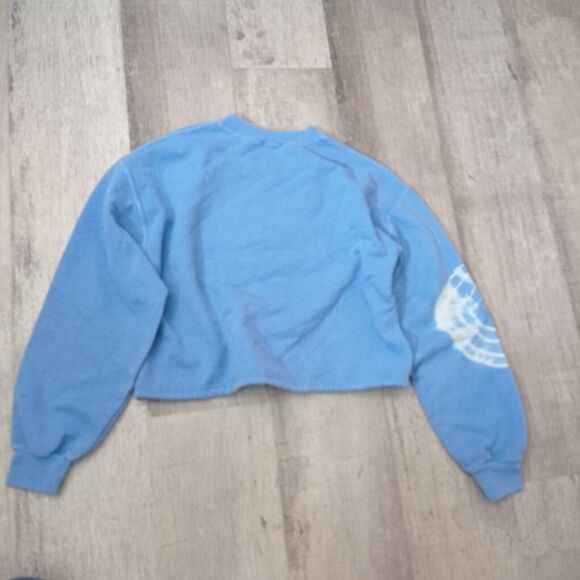 BDG Urban Outfitters Cropped Sweatshirt Small S Pullover Blue Tie Dye - Picture 5 of 6
